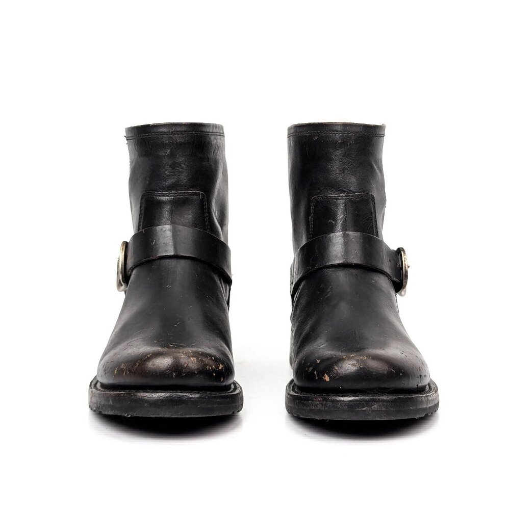 Frye Women Veronica Flex Black Leather Strap Moto Biker Ankle Boots sz 8.5 - Picture 2 of 7